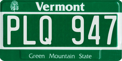 VT license plate PLQ947