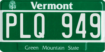 VT license plate PLQ949