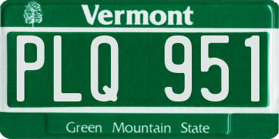 VT license plate PLQ951