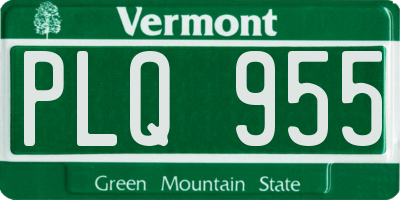 VT license plate PLQ955