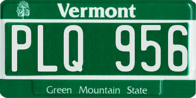 VT license plate PLQ956