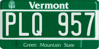 VT license plate PLQ957
