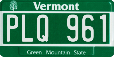 VT license plate PLQ961