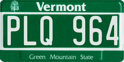 VT license plate PLQ964