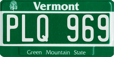 VT license plate PLQ969
