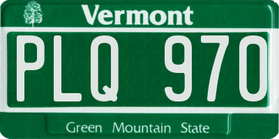 VT license plate PLQ970