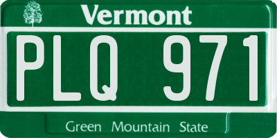 VT license plate PLQ971