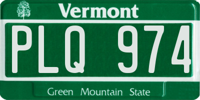 VT license plate PLQ974