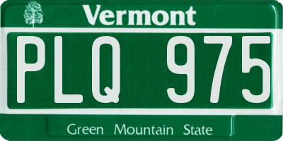 VT license plate PLQ975
