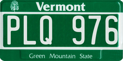 VT license plate PLQ976
