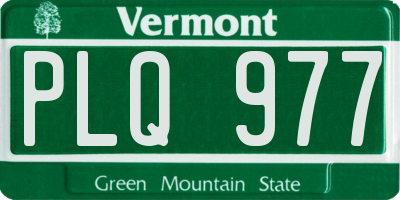 VT license plate PLQ977
