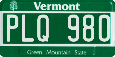 VT license plate PLQ980