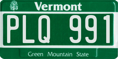 VT license plate PLQ991