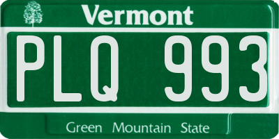 VT license plate PLQ993