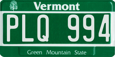 VT license plate PLQ994