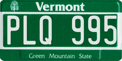 VT license plate PLQ995