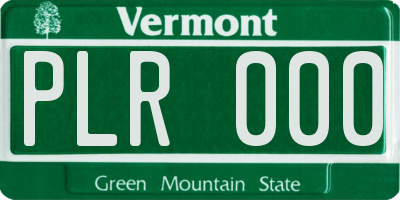 VT license plate PLR000