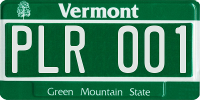 VT license plate PLR001