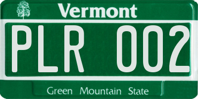 VT license plate PLR002
