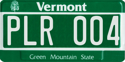 VT license plate PLR004