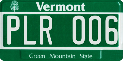 VT license plate PLR006