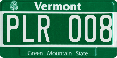 VT license plate PLR008