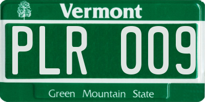 VT license plate PLR009