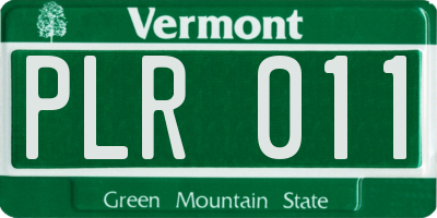 VT license plate PLR011