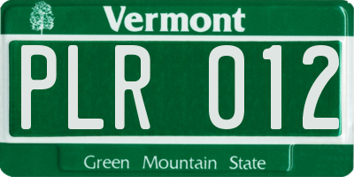 VT license plate PLR012