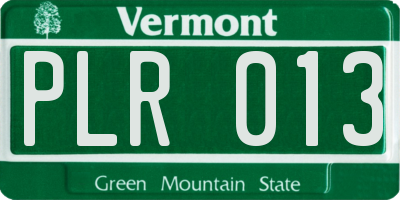 VT license plate PLR013