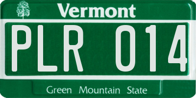 VT license plate PLR014