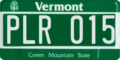 VT license plate PLR015