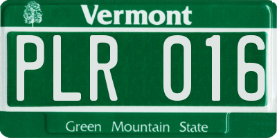 VT license plate PLR016