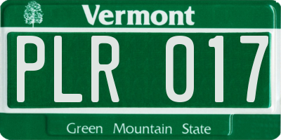 VT license plate PLR017