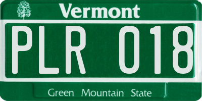 VT license plate PLR018