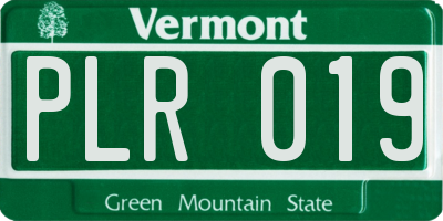VT license plate PLR019
