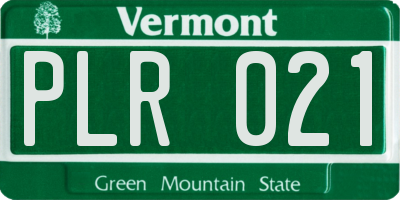 VT license plate PLR021