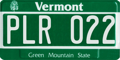 VT license plate PLR022