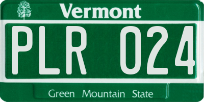 VT license plate PLR024