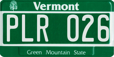 VT license plate PLR026