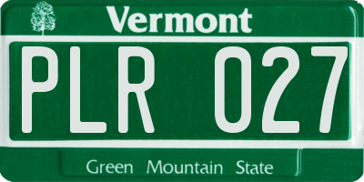 VT license plate PLR027