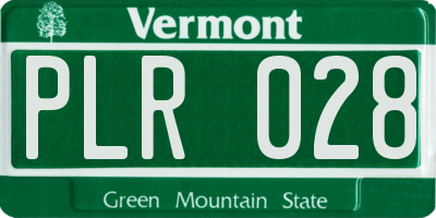 VT license plate PLR028
