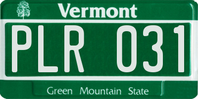 VT license plate PLR031