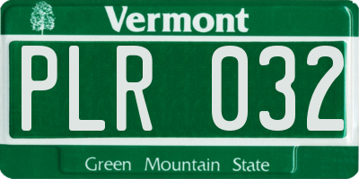 VT license plate PLR032