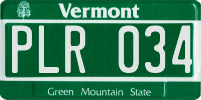 VT license plate PLR034