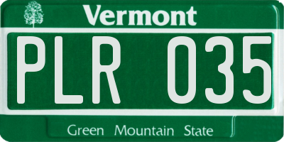 VT license plate PLR035
