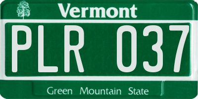 VT license plate PLR037