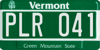 VT license plate PLR041