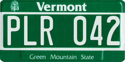 VT license plate PLR042