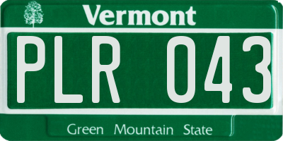 VT license plate PLR043